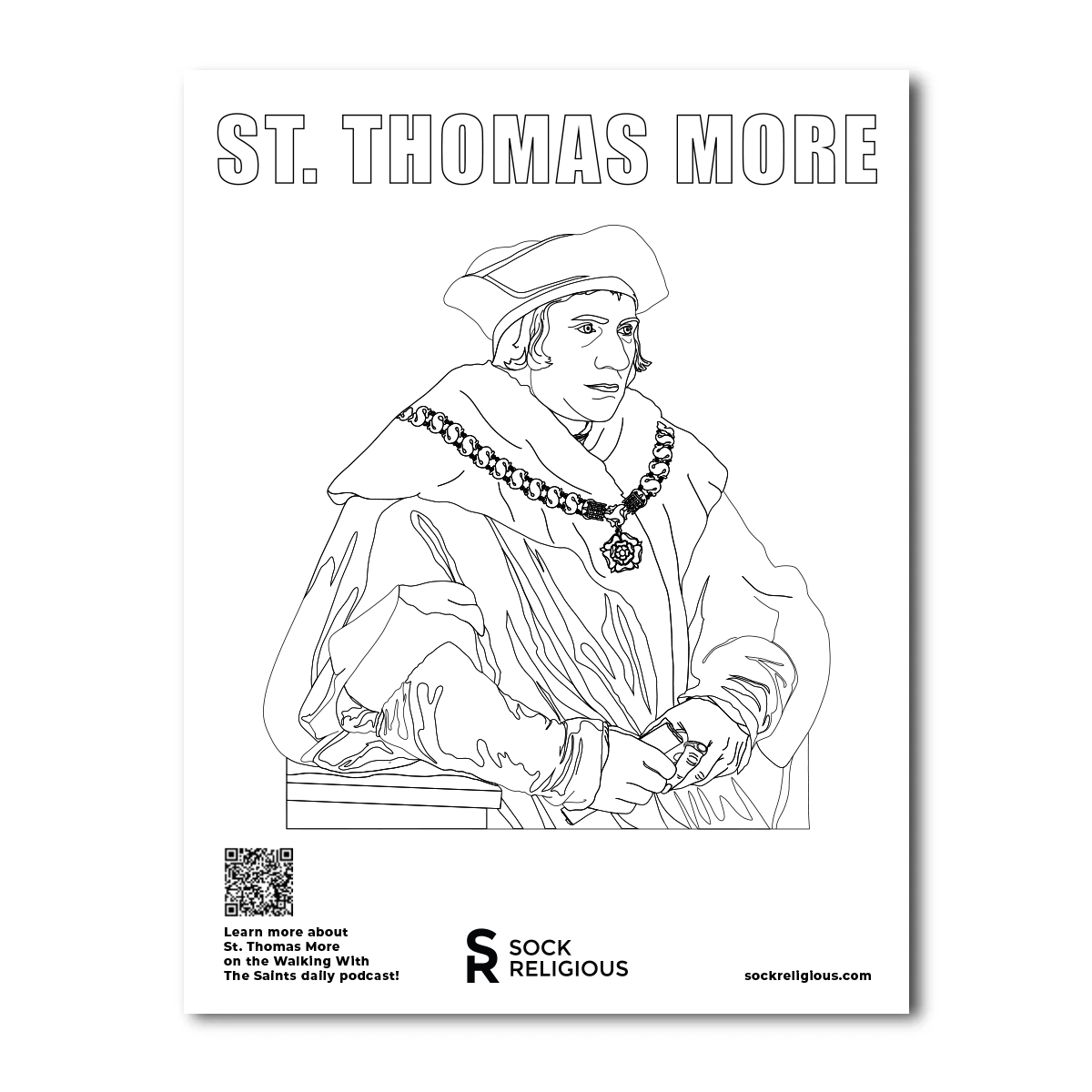 St. Thomas More Coloring Page - FREE Digital Download
