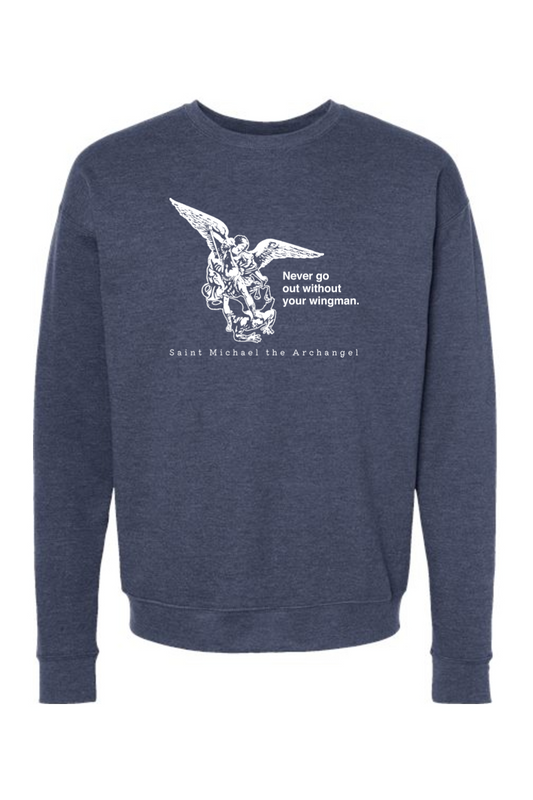 Never Go Without Your Wingman - St. Michael the Archangel Crewneck Sweatshirt