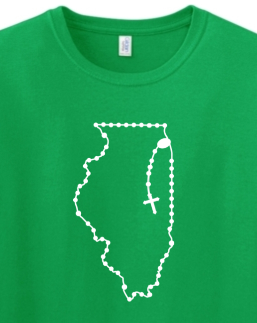 Illinois Catholic Rosary Adult T-shirt