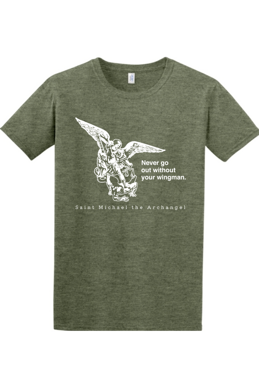 Never Go Without Your Wingman - St. Michael the Archangel Adult T-Shirt