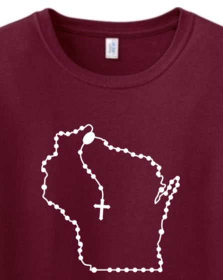 Wisconsin Catholic Rosary Adult T-shirt