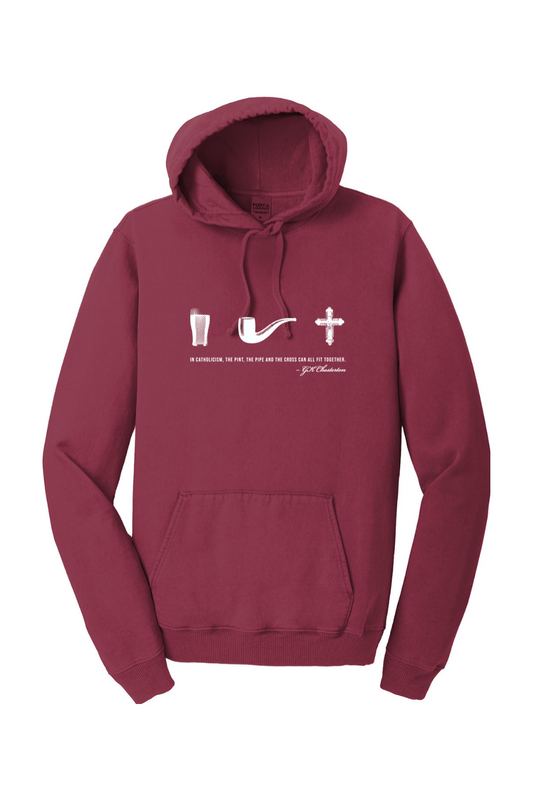 Pint, Pipe, Cross - G.K. Chesterton Unisex Hooded Sweatshirt