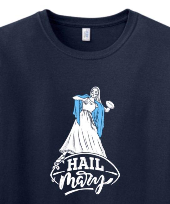 Hail Mary - Catholic Football Adult T-shirt