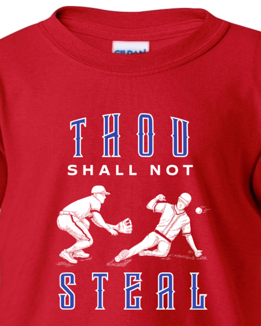 Thou Shall Not Steal - Catholic Baseball Youth T-Shirt