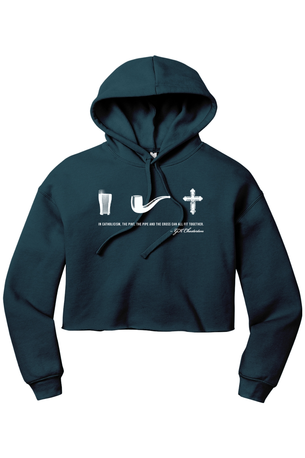 Pint, Pipe, and Cross - GK Chesterton - Women's Boxy Hoodie