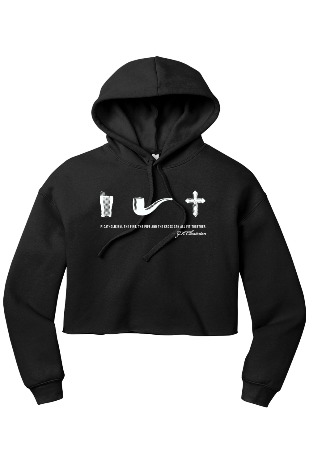 Pint, Pipe, and Cross - GK Chesterton - Women's Boxy Hoodie