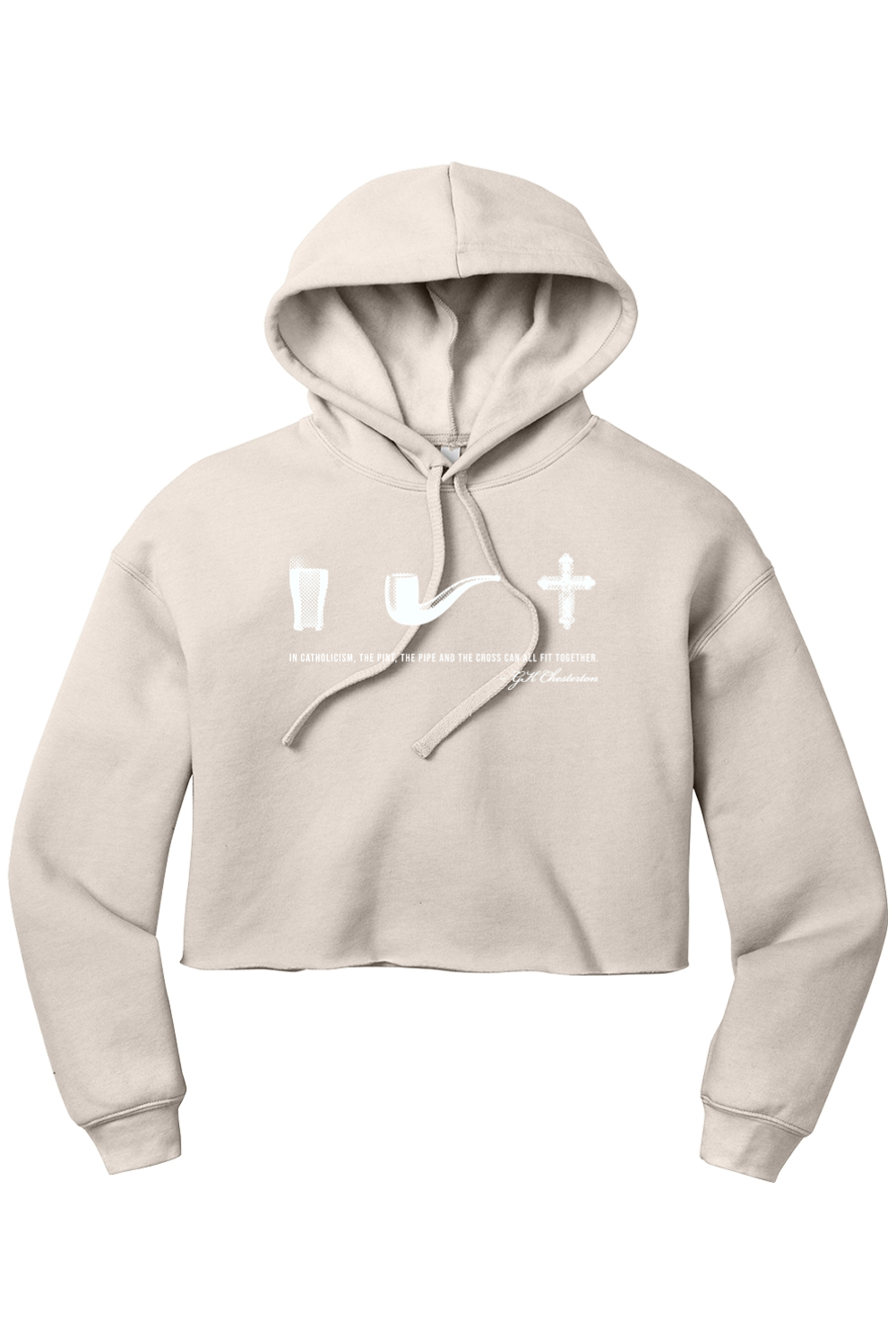 Pint, Pipe, and Cross - GK Chesterton - Women's Boxy Hoodie