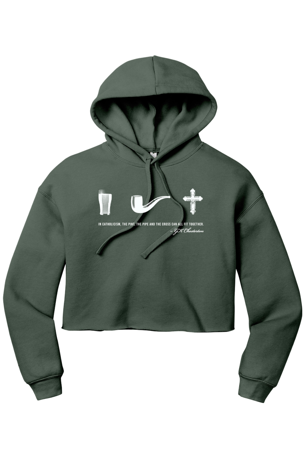 Pint, Pipe, and Cross - GK Chesterton - Women's Boxy Hoodie