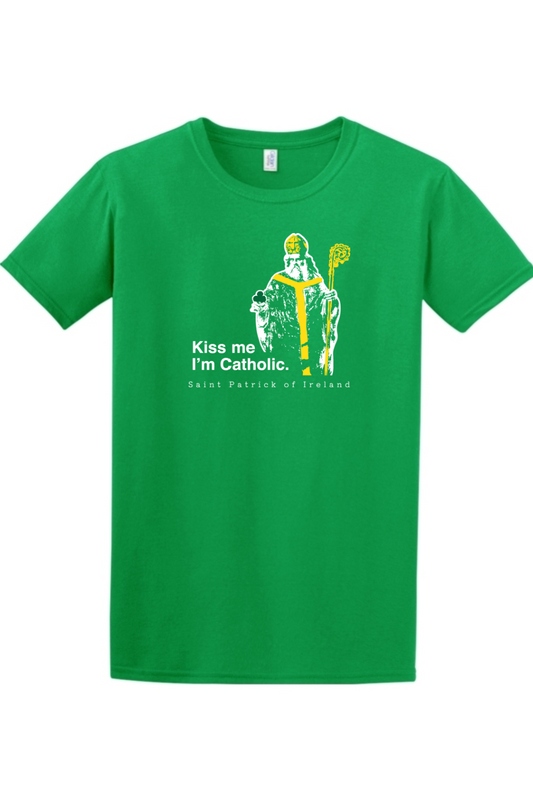 Kiss Me, I'm Catholic - St. Patrick of Ireland Adult T-shirt