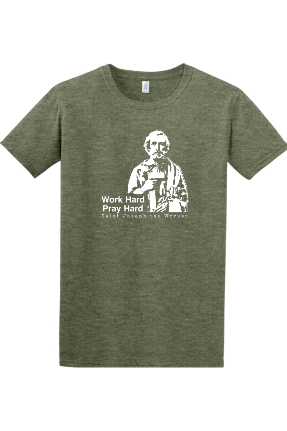 Work Hard Pray Hard - St. Joseph the Worker Adult T-Shirt