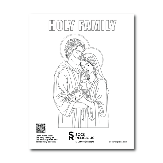 Holy Family Coloring Page - FREE Digital Download