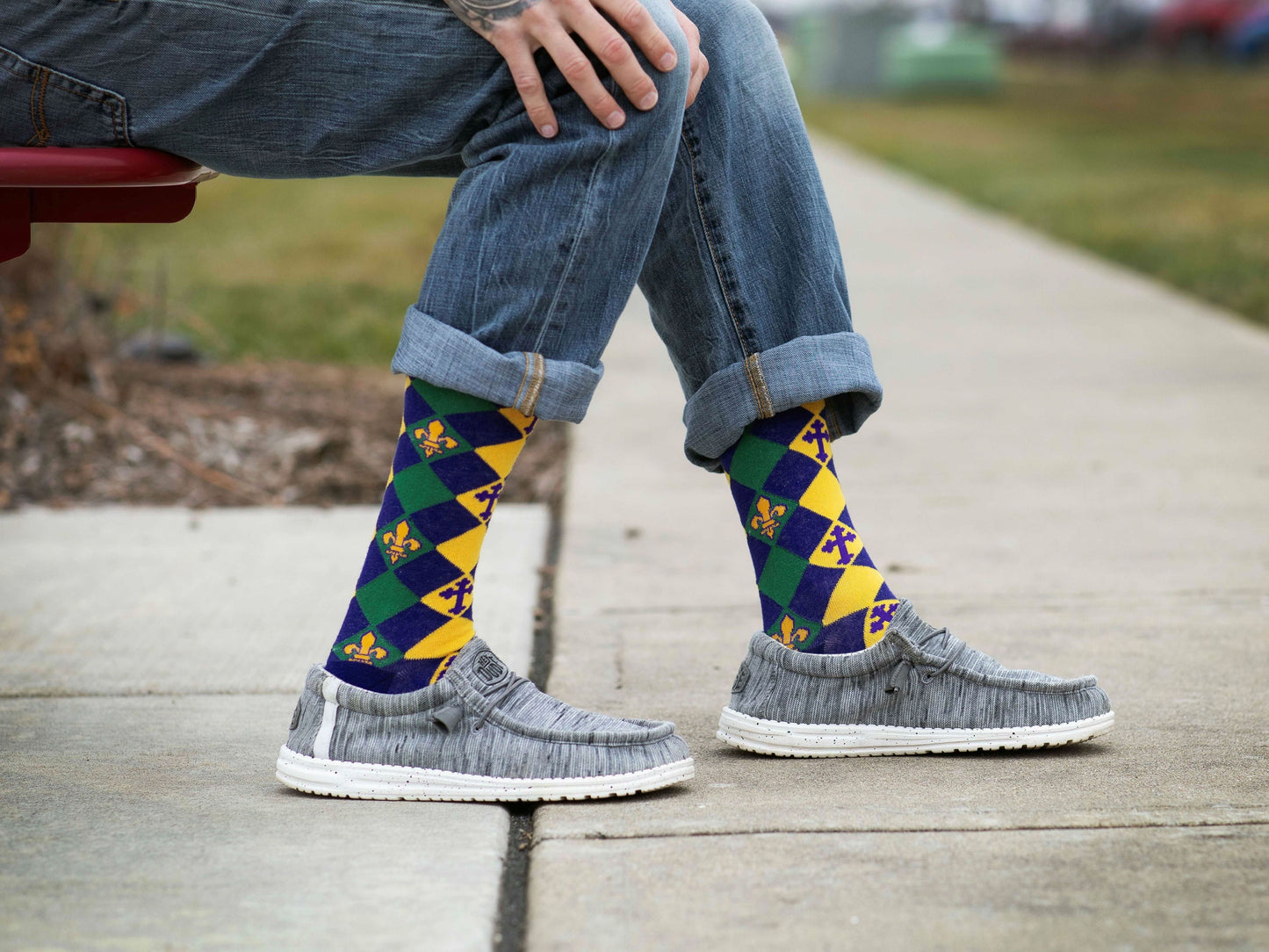 Mardi Gras Adult Socks