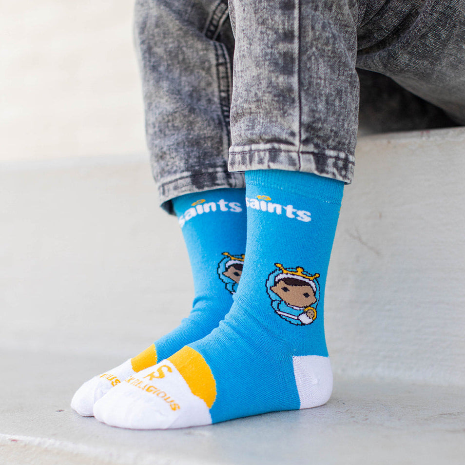 Mary, Blessed Mother Kids Socks in collaboration with Tiny Saints
