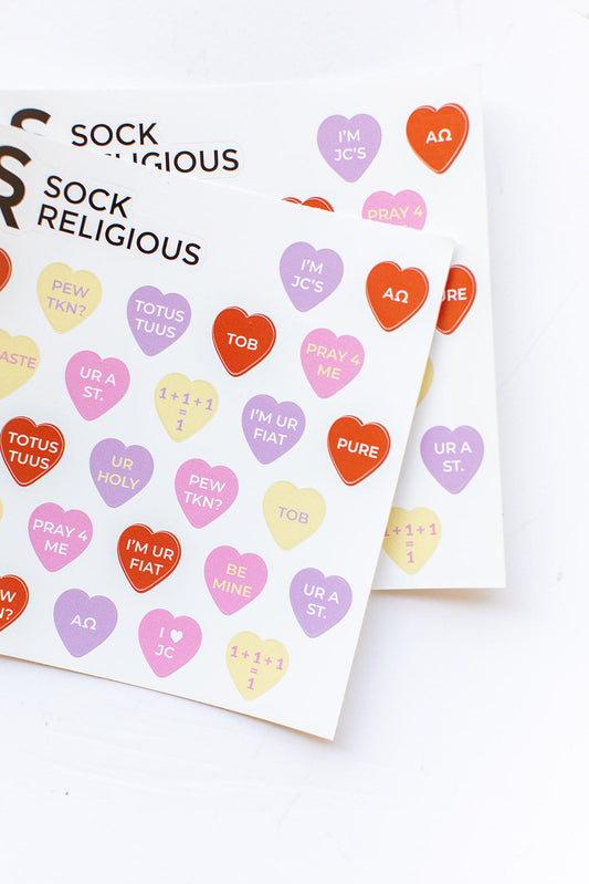 Candy Hearts Sticker Sheet