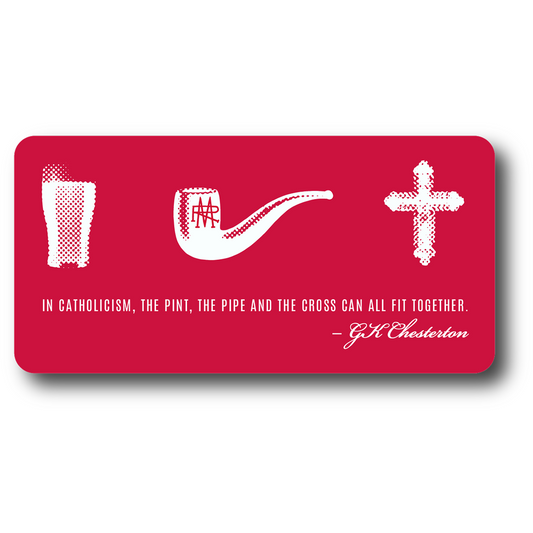 Pint, Pipe, Cross - GK Chesterton Sticker